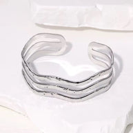 Bondi ~ Silver wave bangle image 2