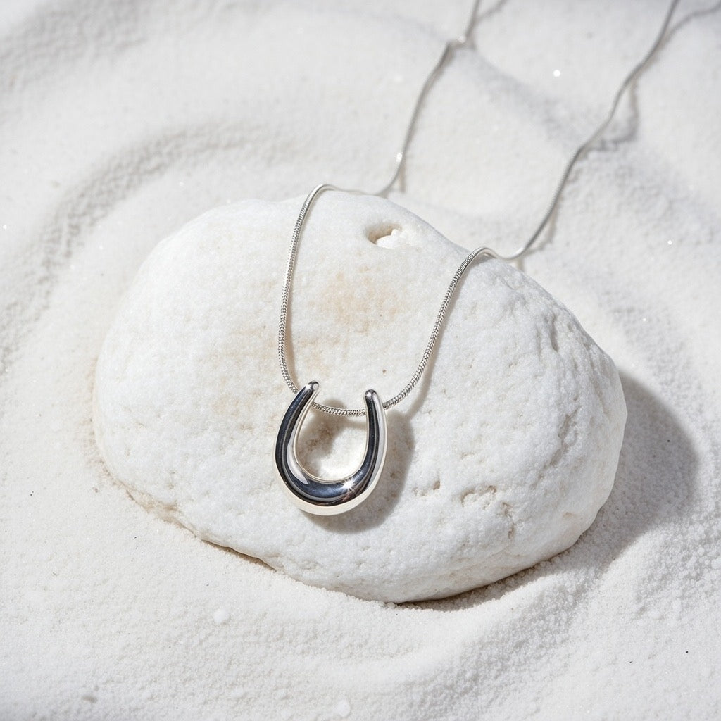 Zuri ~ Silver horseshoe necklace image 3