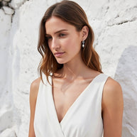 Zemira ~ Silver Knot pearl earrings image 2