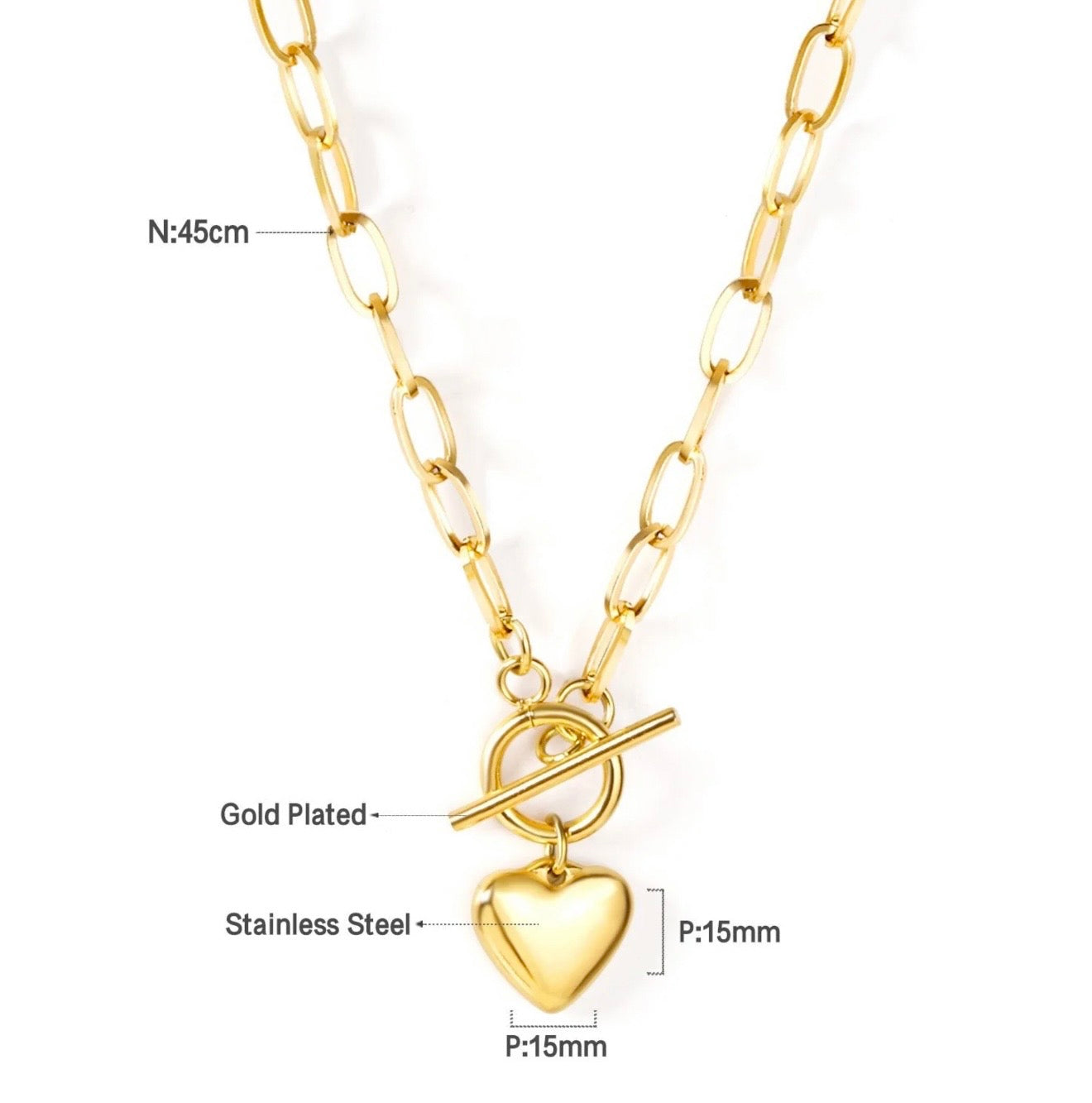 Katie ~ Silver link chain heart necklace image 8