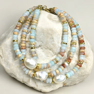 Cleo ~ Turquoise bead and pearl bracelet image 6
