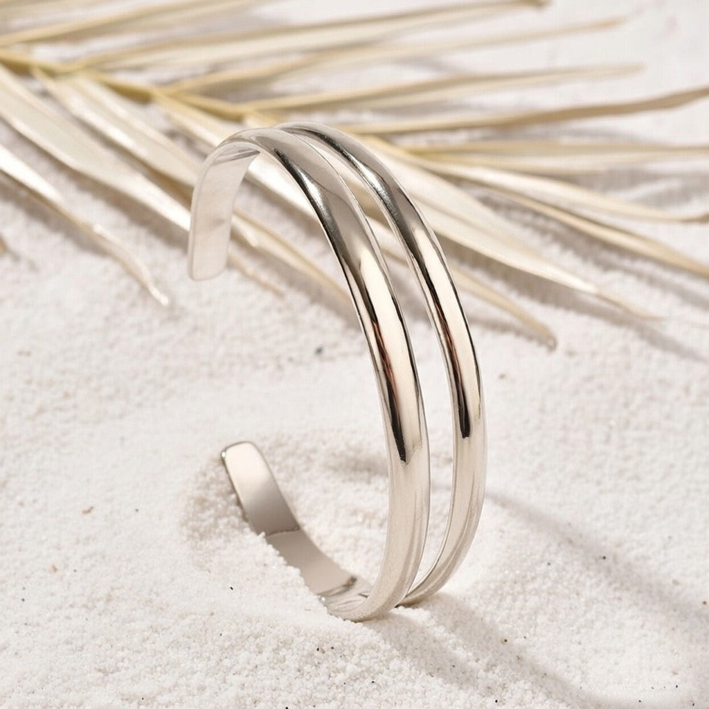 Aspen ~ Silver Double bangle image 2