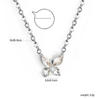 Junie ~ Silver CZ butterfly necklace image 7