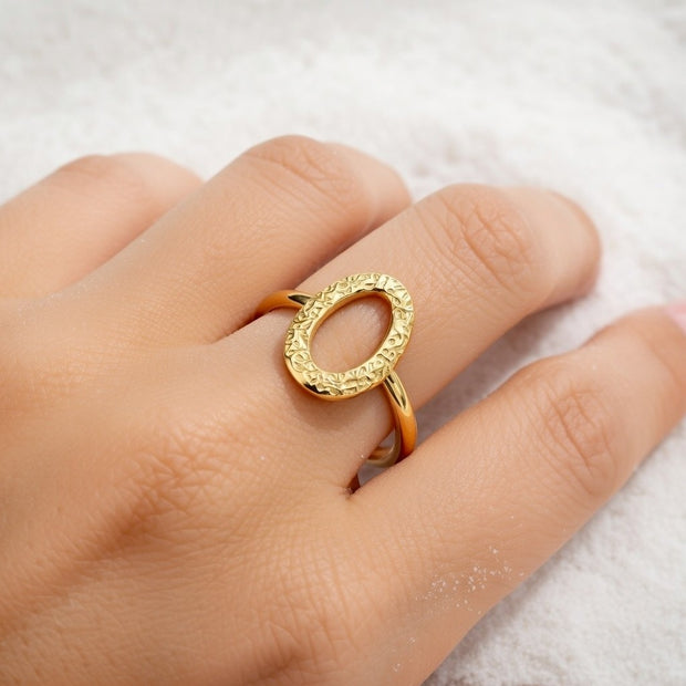 Adele ~ Hammered oval ring image 0