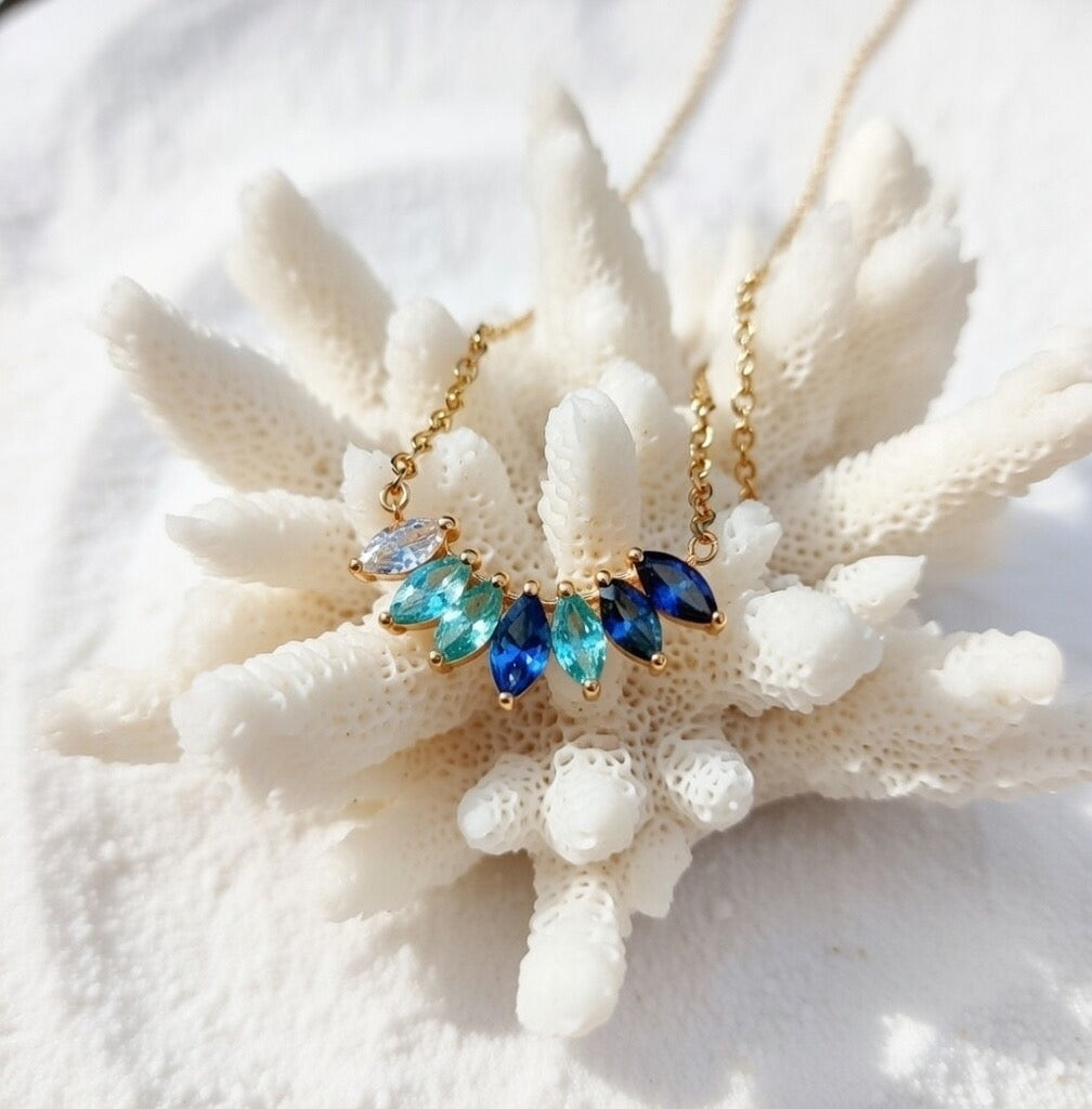 Daphne ~ Ocean blue CZ necklace image 1