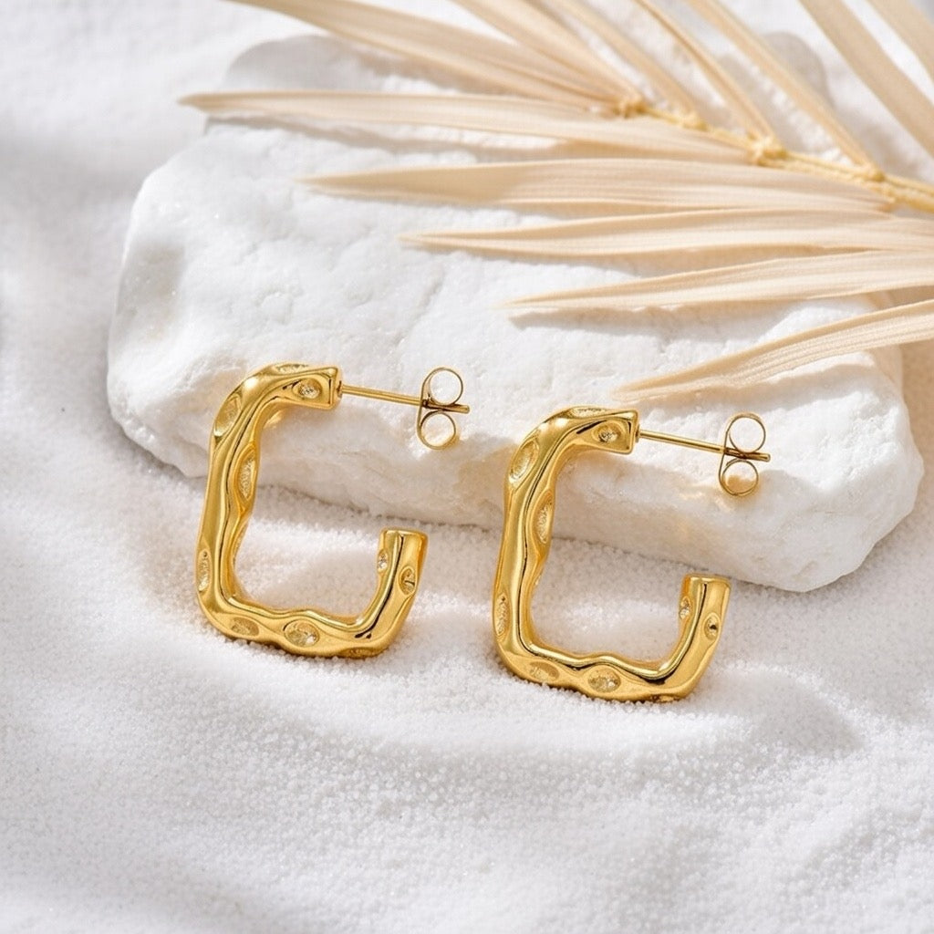 Ella ~ Gold square earrings image 1