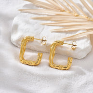 Ella ~ Gold square earrings image 1