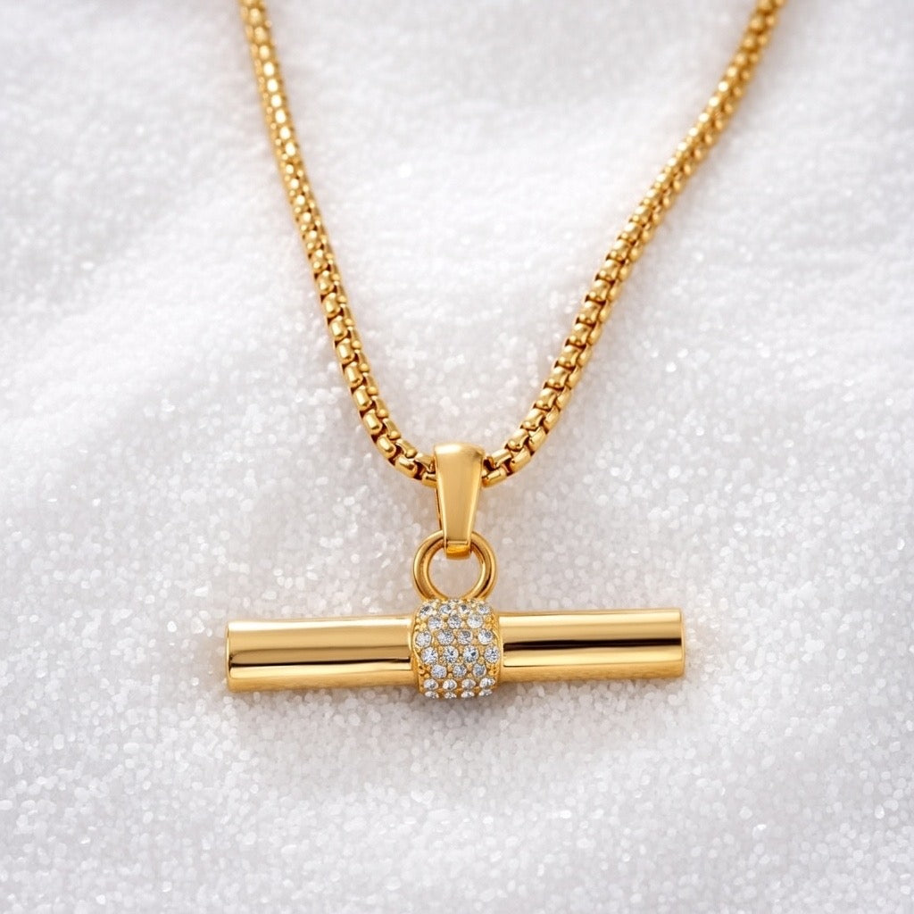 Elowyn ~ CZ bar necklace image 5