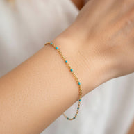 Cleo ~ Dainty ocean blue bracelet image 0