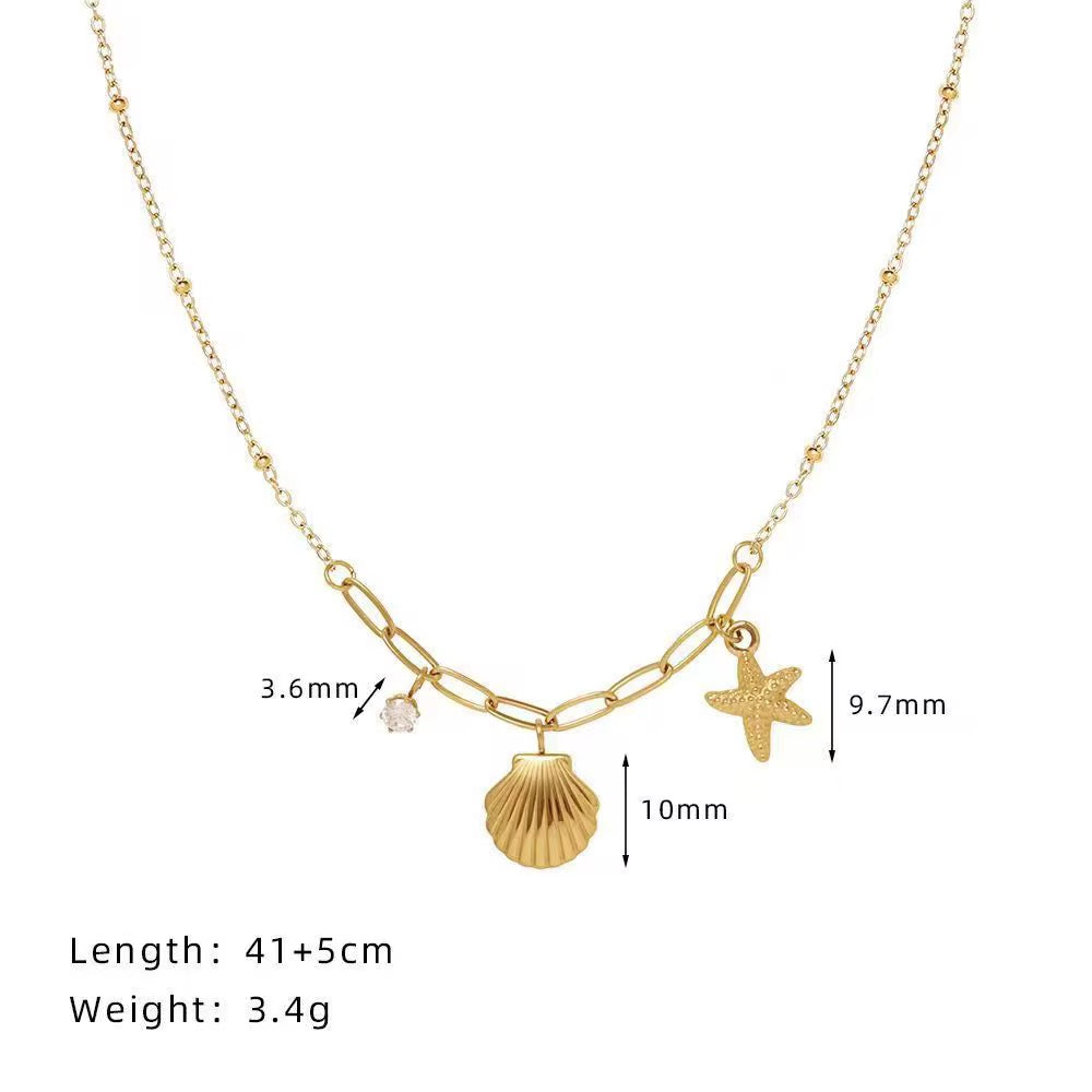 Chloe ~ Starfish and seashell necklace image 5