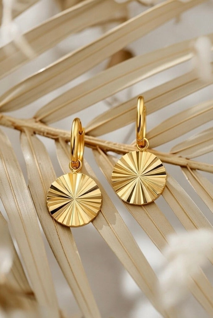 Charlotte ~ Disc huggie earrings image 1