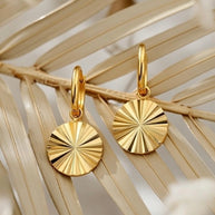 Charlotte ~ Disc huggie earrings image 1