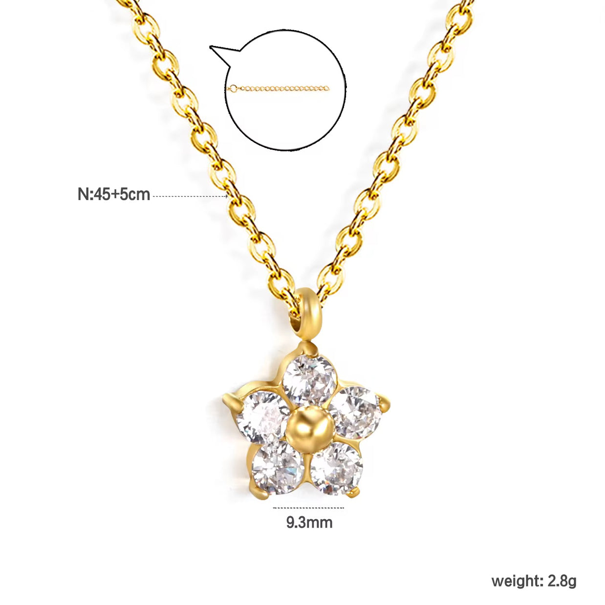 Trinity ~ Dainty CZ flower necklace image 6