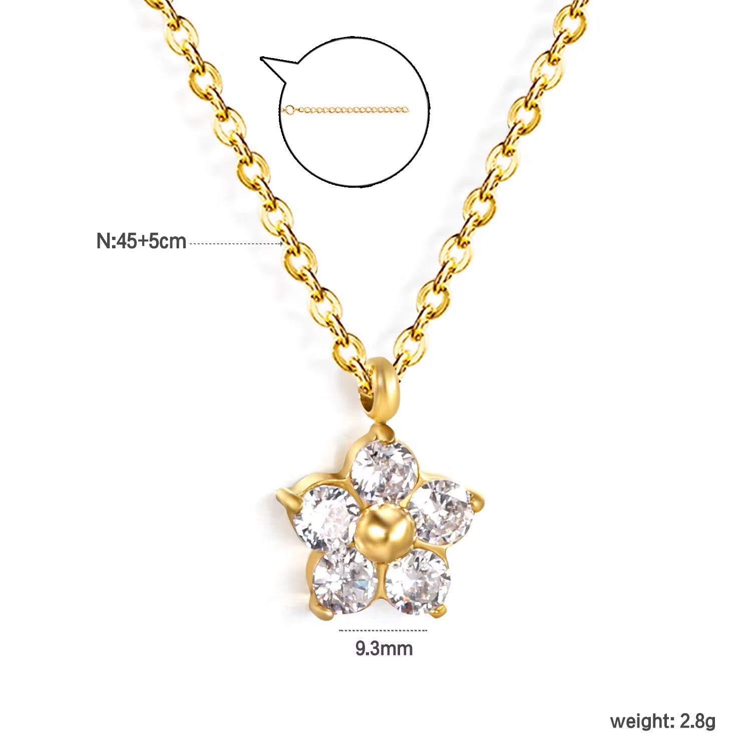 Trinity ~ Dainty CZ flower necklace image 6