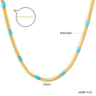 Coralie ~ Blue and gold necklace image 6