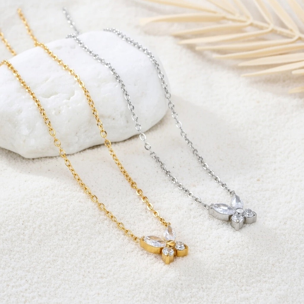 Junie ~ Gold CZ butterfly necklace image 8