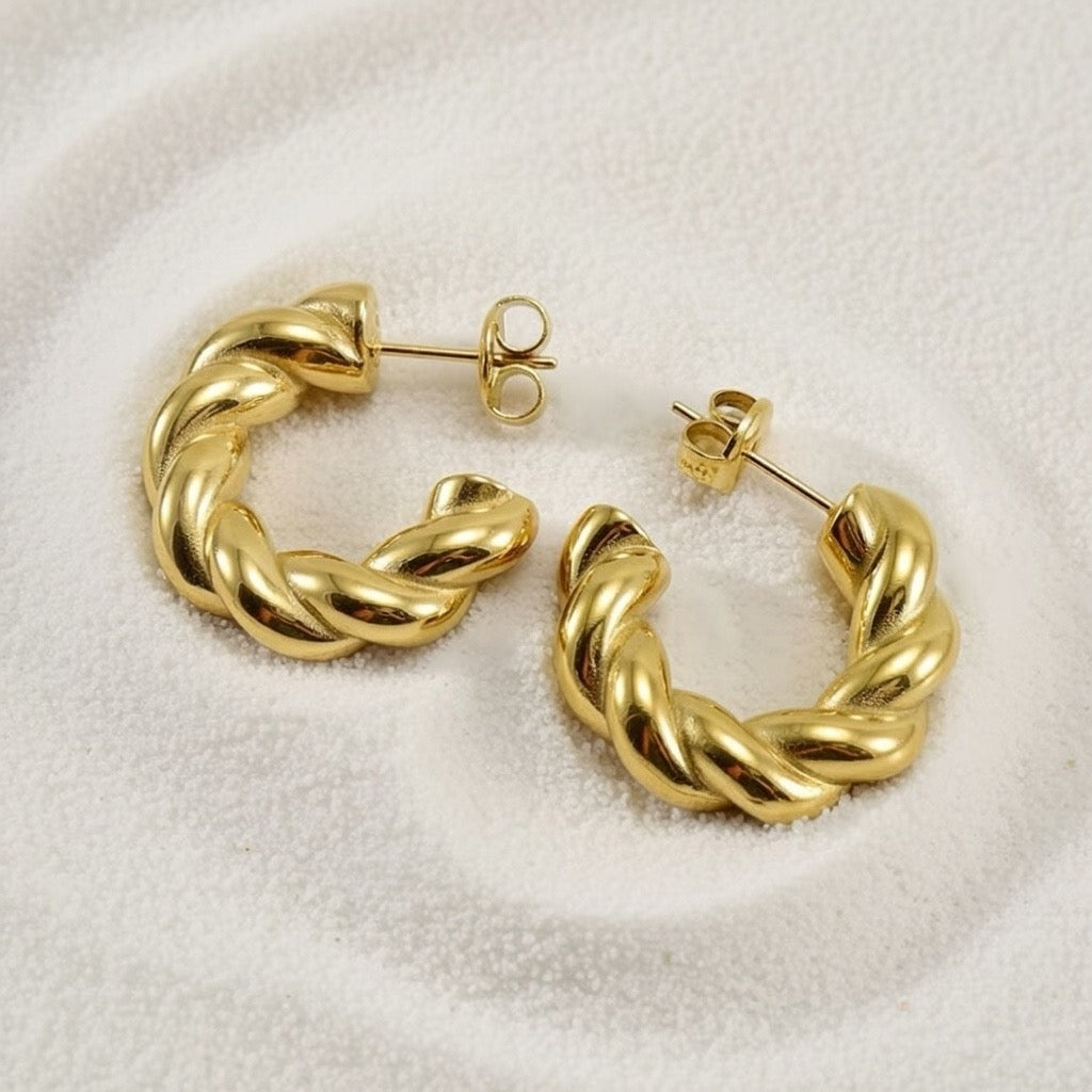Jaxie ~ Gold Twist hoops gold image 5