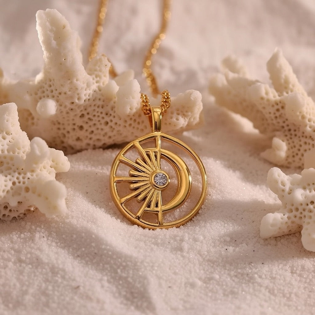 Paris ~ Sun & Moon necklace image 3