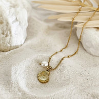 Lexi ~ Shell  and Freshwater pearl necklace image 3
