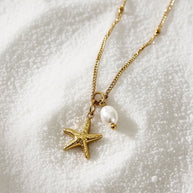 Alexia ~ Starfish and Freshwater pearl necklace image 4