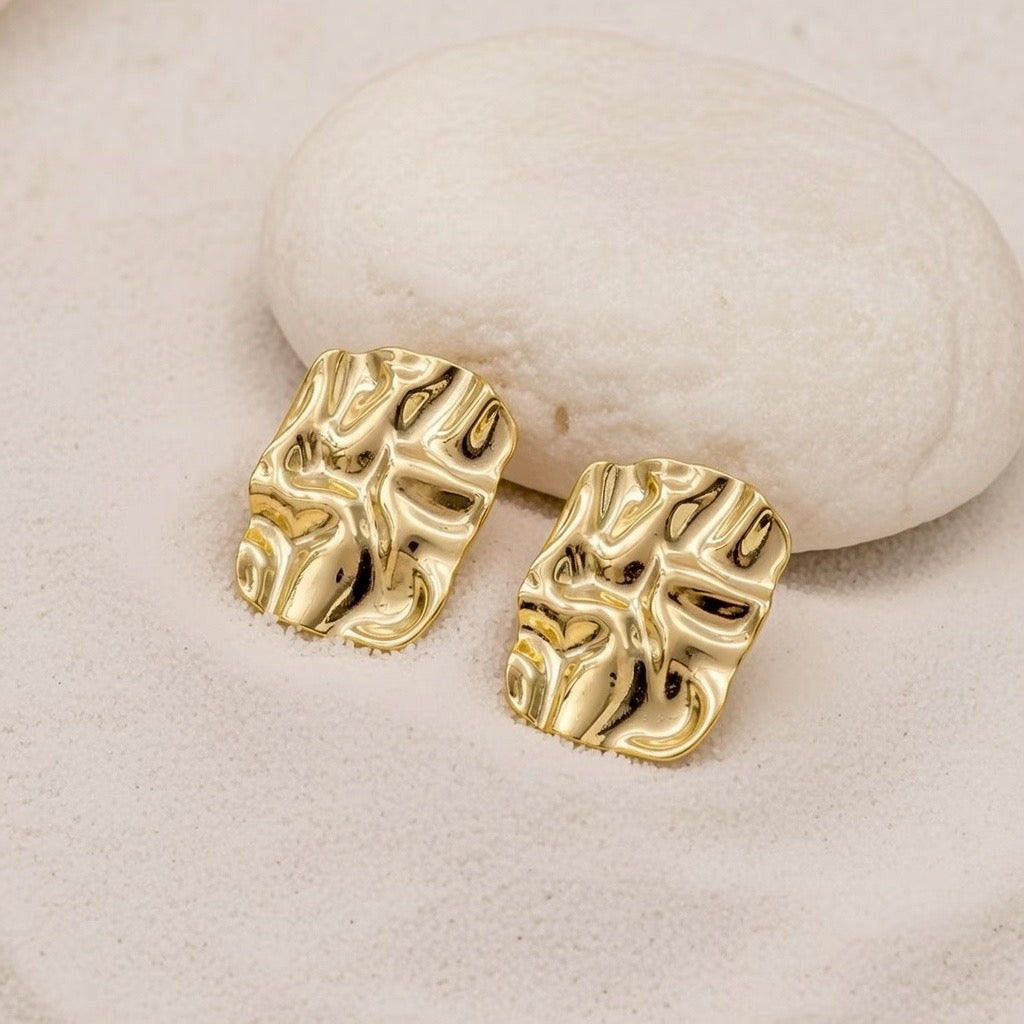 Estelle ~ Abstract  Hammered earrings image 3