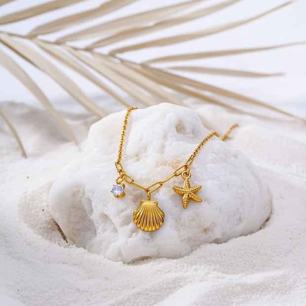 Chloe ~ Starfish and seashell necklace image 1