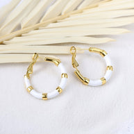 Skye ~ White and gold hoops image 4