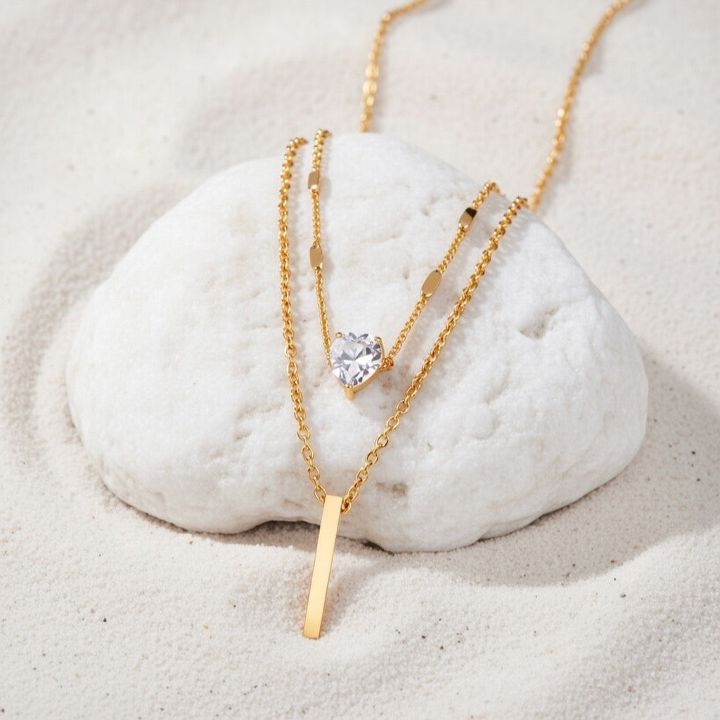 Amara ~ double chain necklace image 1