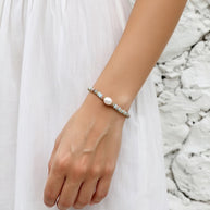 Cleo ~ Turquoise bead and pearl bracelet image 0