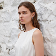 Celine ~ Silver oval hoops image 0