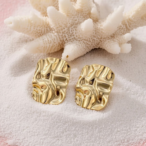 Estelle ~ Abstract  Hammered earrings image 1