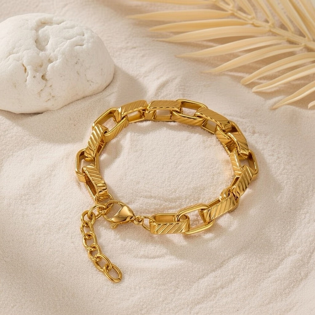Aster ~ Gold chunky bracelet image 1
