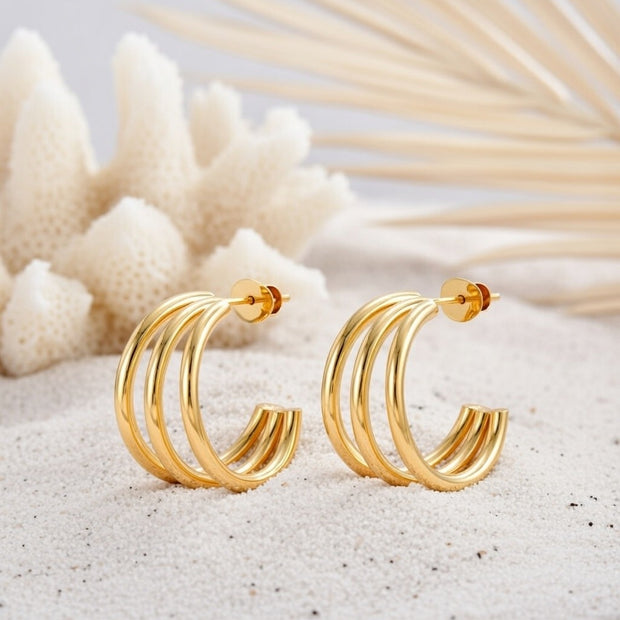 Haven ~ Gold Statement hoops image 1