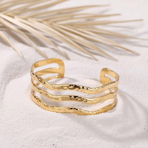 Bondi ~  Gold wave bangle image 1