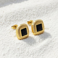 Maddie ~ black and gold studs image 4