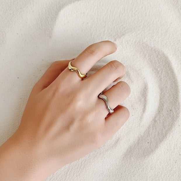 Twyla ~ Gold wave ring image 1