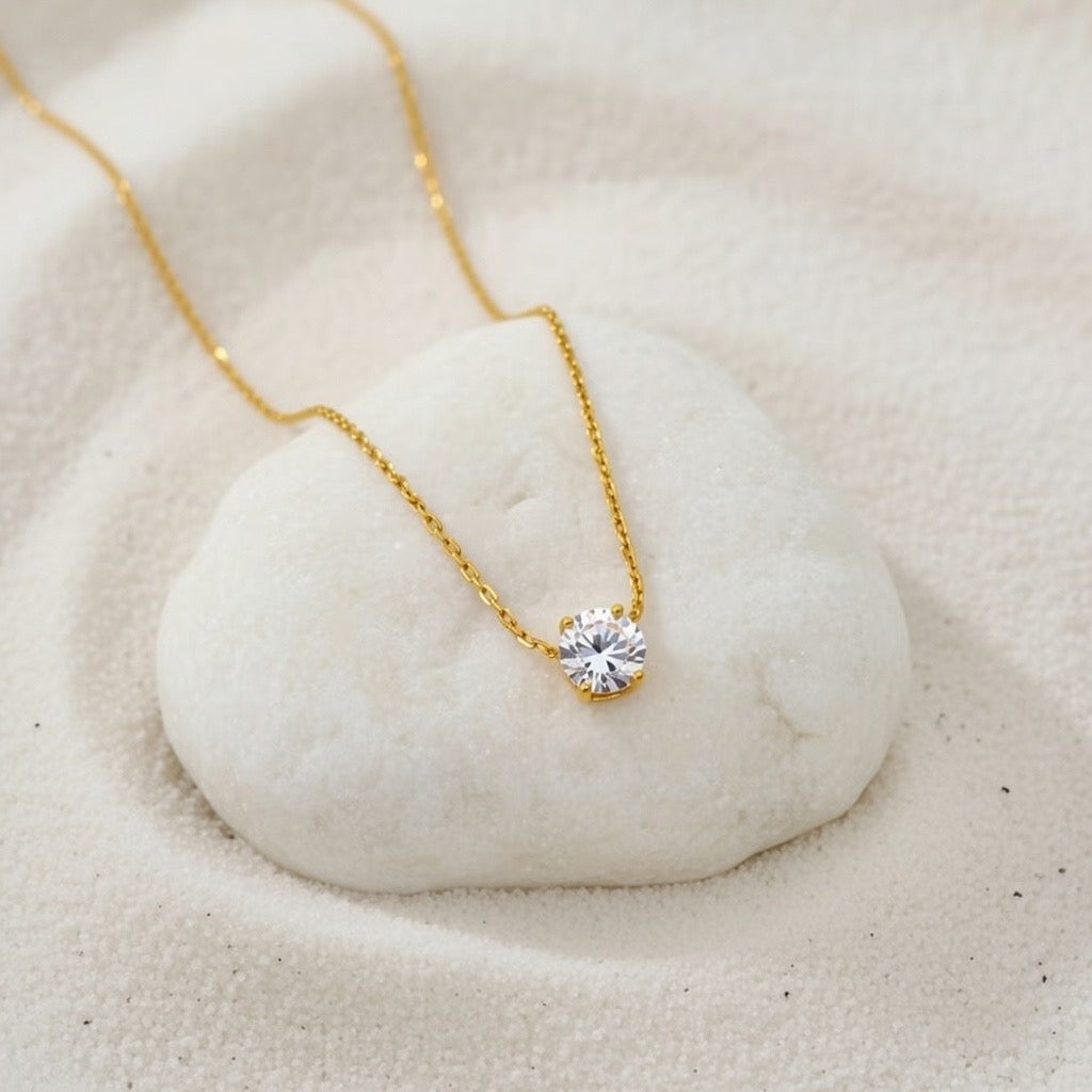 Henrietta ~  Gold CZ stone necklace image 4