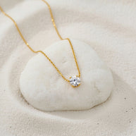 Henrietta ~  Gold CZ stone necklace image 4