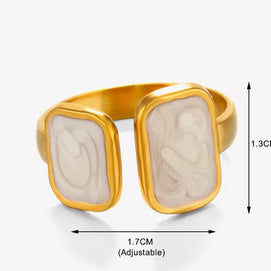Jade ~ White Abstract Ring image 10