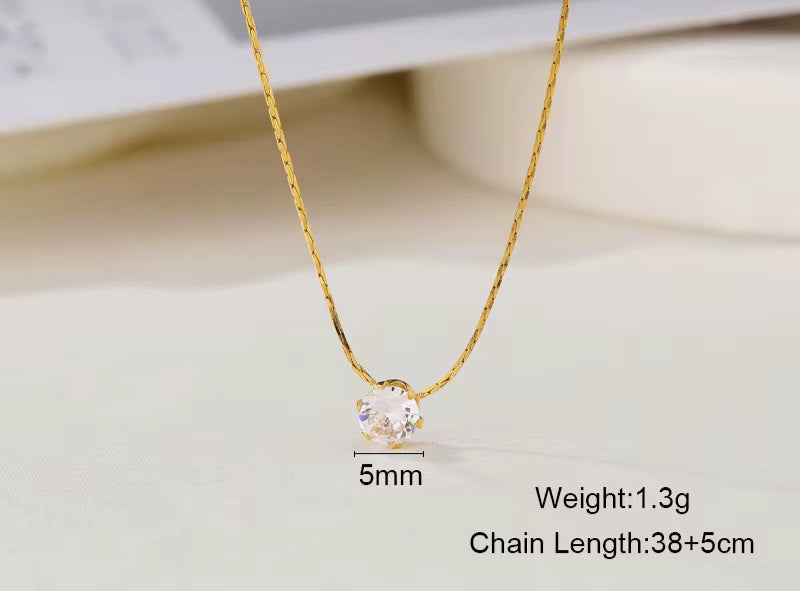 Henrietta ~ Silver CZ stone necklace image 5