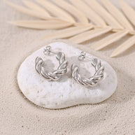 Jaxie ~ Silver Twist hoops image 1