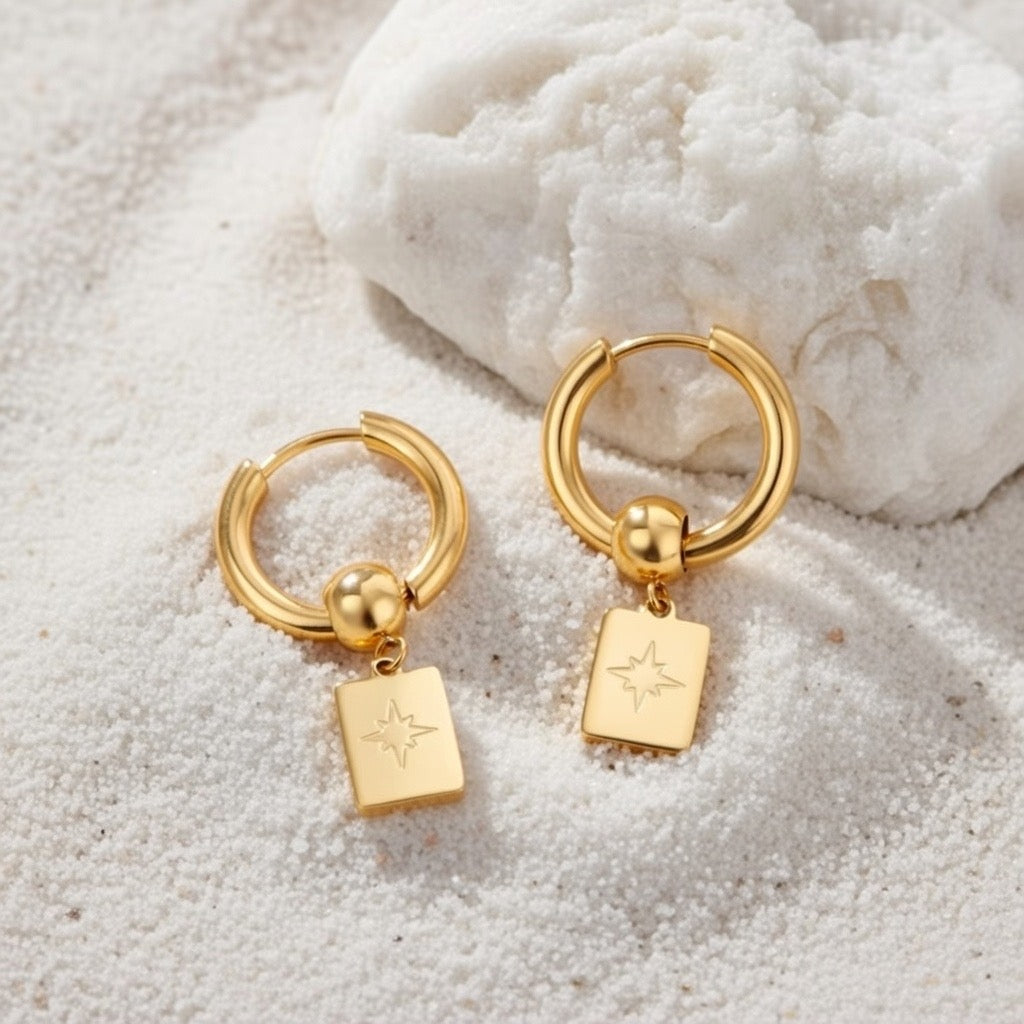 Rosie ~ Starburst huggie earrings image 4