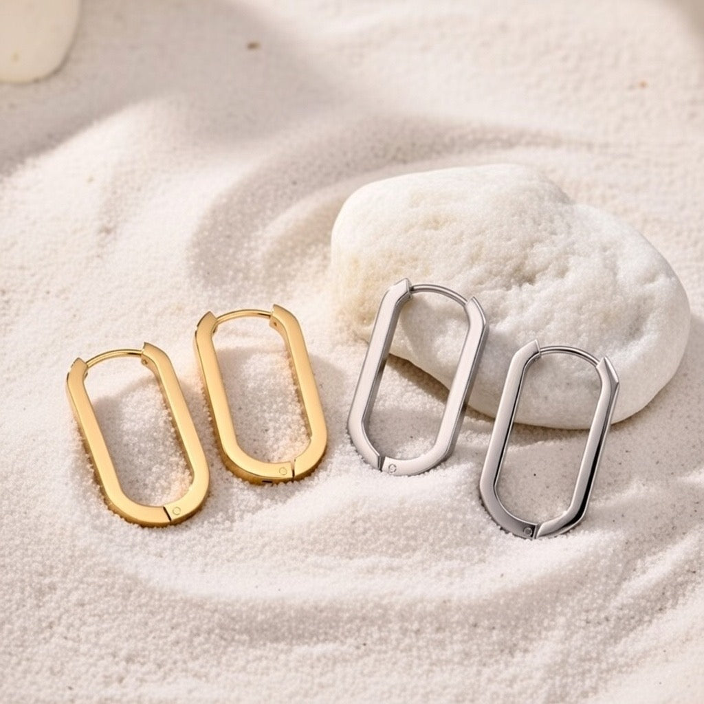 Celine ~ Gold Oval hoops image 5