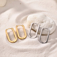Celine ~ Gold Oval hoops image 5