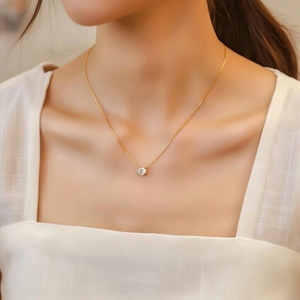 Henrietta ~  Gold CZ stone necklace image 2