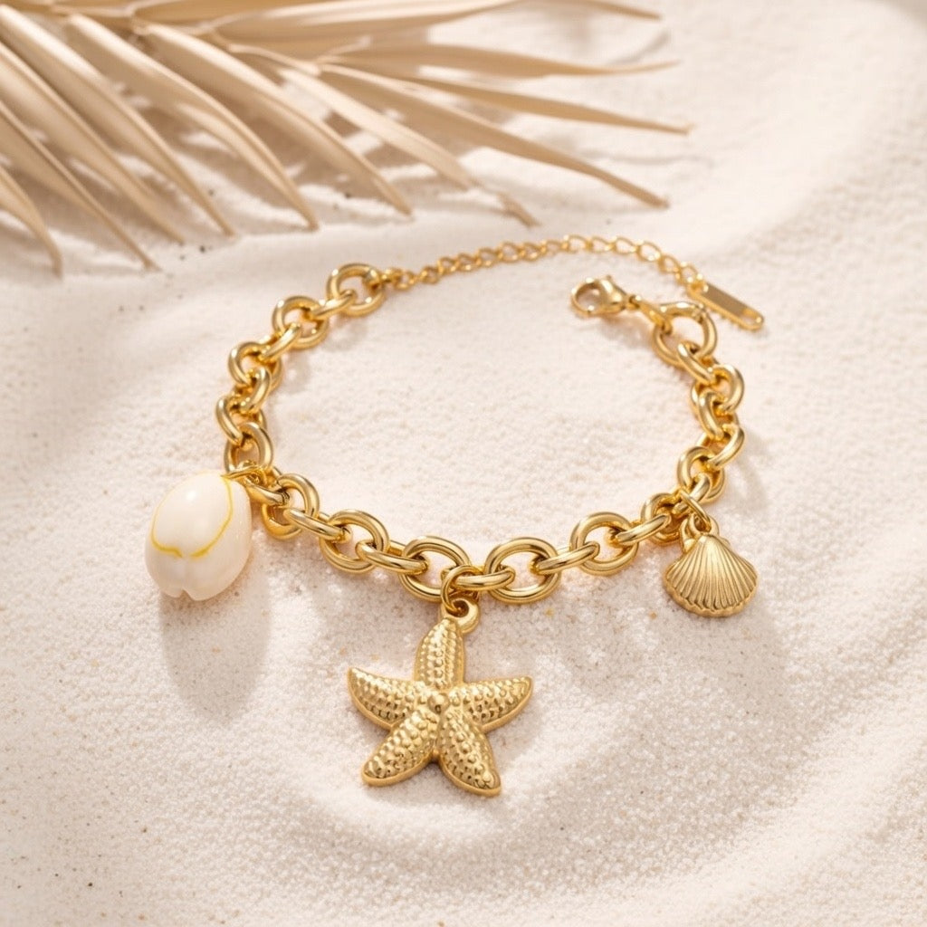 Anastasia ~ Gold sea charm bracelet image 0