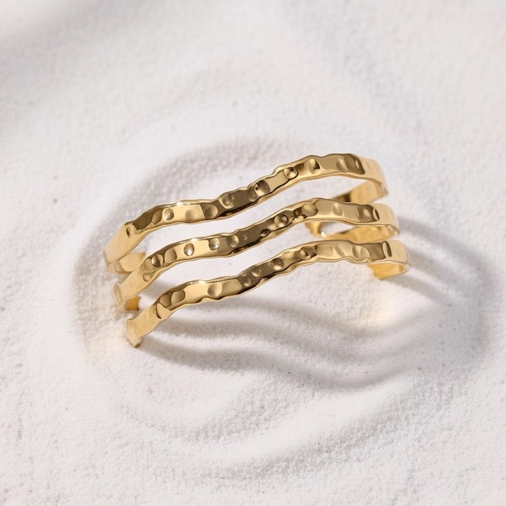 Bondi ~  Gold wave bangle image 2