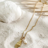 Anine ~ Seashell and Freshwater pearl necklace image 4