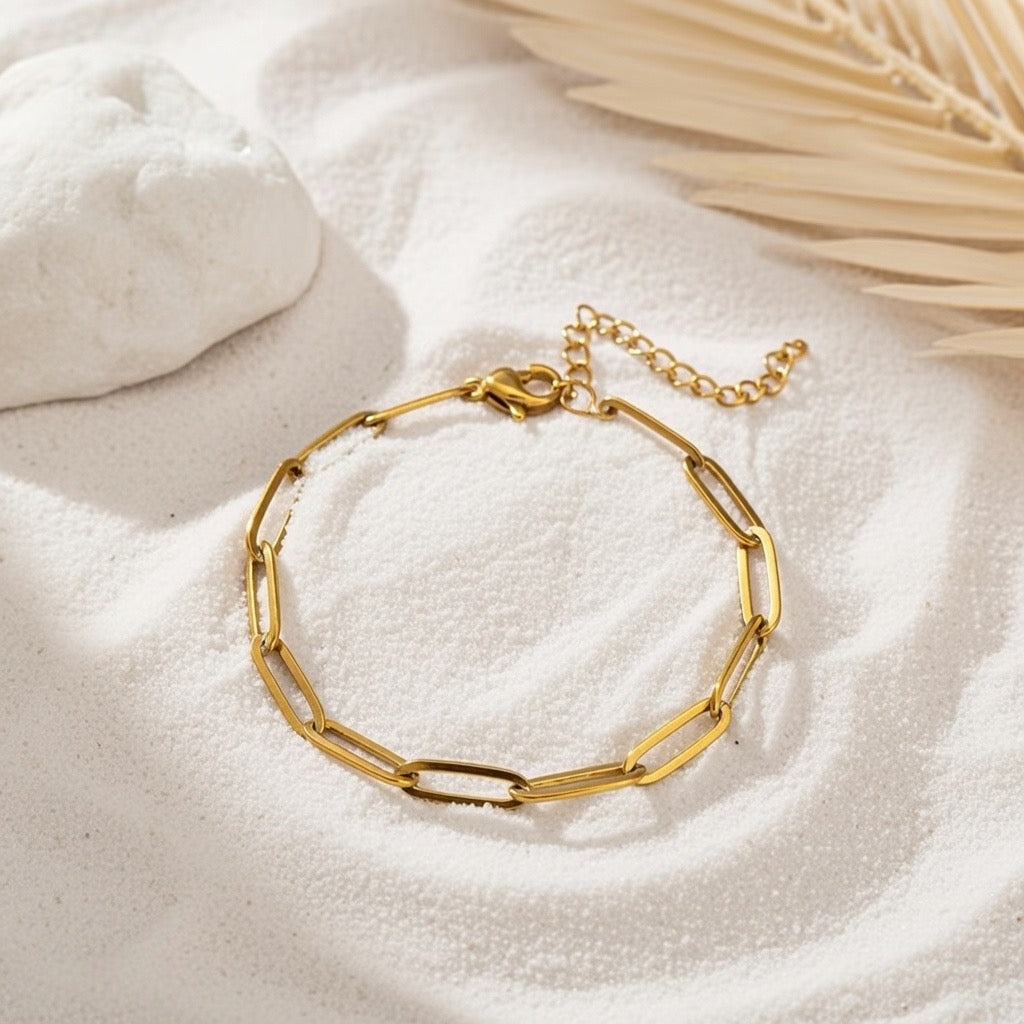 Arabella ~ Gold cuban link bracelet image 1