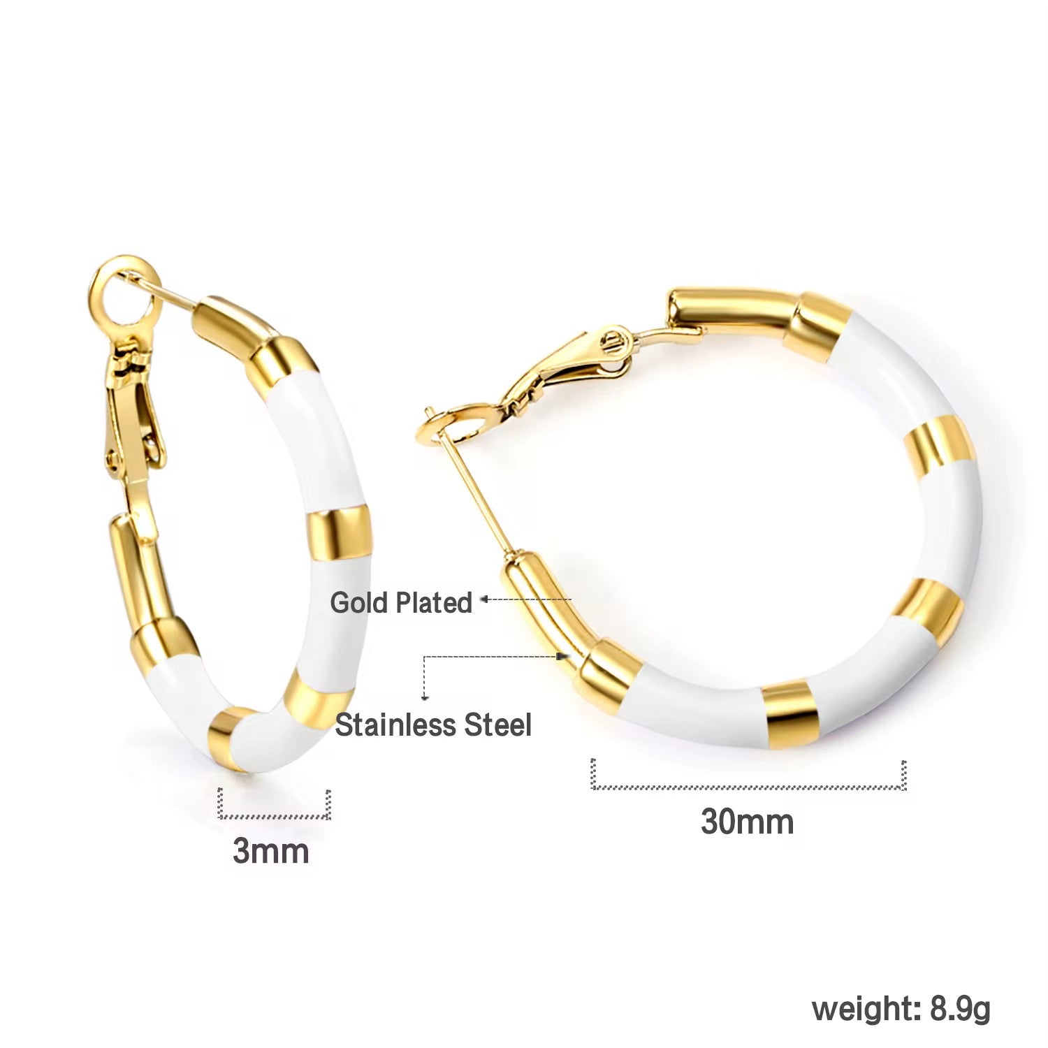Skye ~ White and gold hoops image 6
